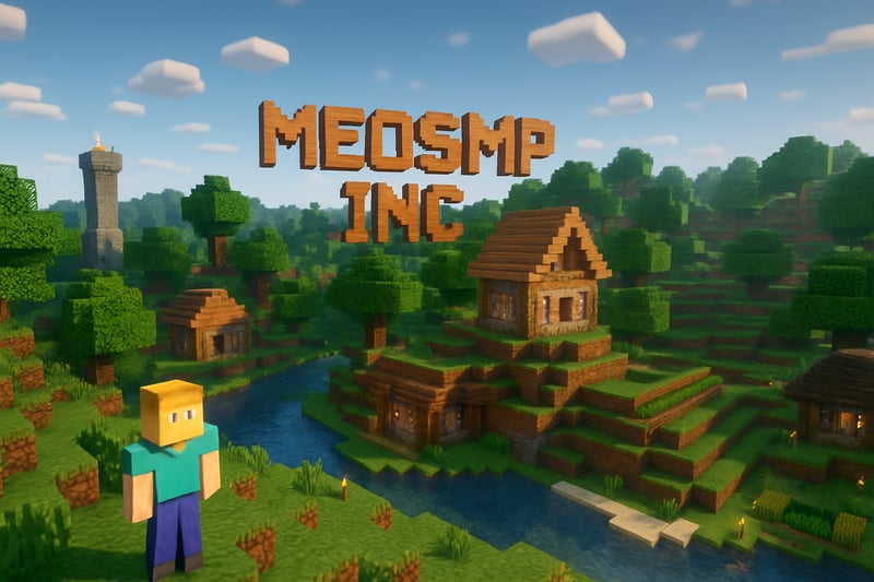 Minecraft landscape representing meosmp inc server Minecraft landscape representing meosmp inc server